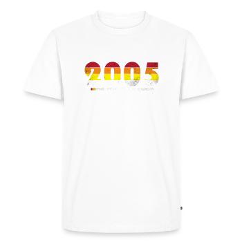 Millésime 2005 - L’Année de la Légende - Rétro 19 - T-shirt Premium bio Homme - blanc - Devant - Nico (187cm)