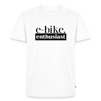 Passionné de vélo électrique - Passion - T-shirt Premium bio Homme - blanc - Devant - Nico (187cm)