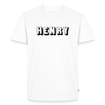 Nom - Henry - T-shirt Premium bio Homme - blanc - Devant - Nico (187cm)