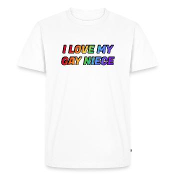 J’aime ma nièce gay - T-shirt Premium bio Homme - blanc - Devant - Nico (187cm)
