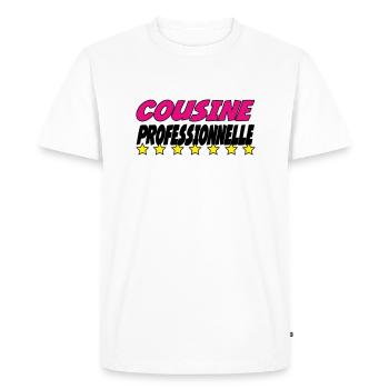 PROFESSIONAL COUSIN - Men's Premium Organic T-Shirt - white - Front - Nico (187cm)