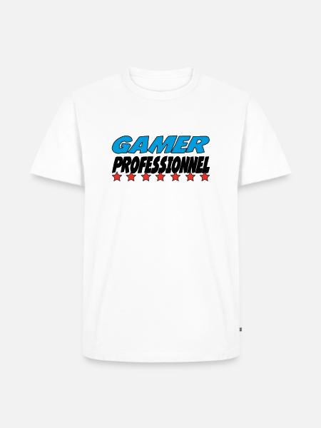 GAMER PROFESSIONNEL - T-shirt Premium bio Homme - blanc