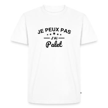 je peux pas j'ai palet - T-shirt Premium bio Homme - blanc - Devant - Nico (187cm)