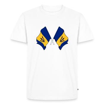 Two flags Barbados - Men's Premium Organic T-Shirt - white - Front - Nico (187cm)