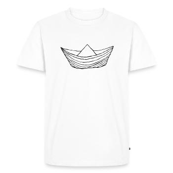 Bateau en papier - T-shirt Premium bio Homme - blanc - Devant - Nico (187cm)