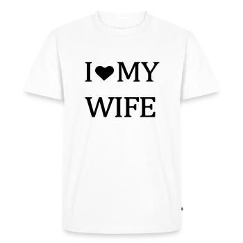 J'aime ma femme. - T-shirt Premium bio Homme - blanc - Devant - Nico (187cm)