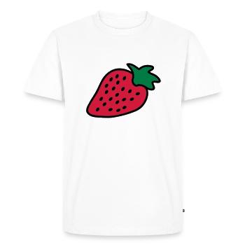 strawberry - Men's Premium Organic T-Shirt - white - Front - Nico (187cm)
