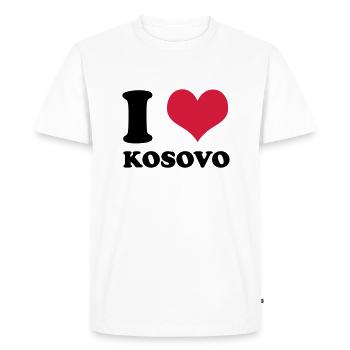 j'aime le kosovo - T-shirt Premium bio Homme - blanc - Devant - Nico (187cm)