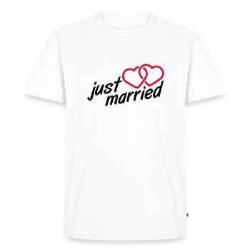 Just Married Heart Logo Design - Men's Premium Organic T-Shirt - white - Front - Nico (187cm)