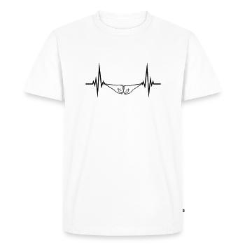 Pulse Heartbeat 2 Bro Fist Fists Friends Team - T-shirt Premium bio Homme - blanc - Devant - Nico (187cm)