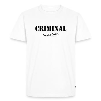 Criminal in action - Men's Premium Organic T-Shirt - white - Front - Nico (187cm)