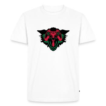 loup manette jeux oeil joystick geek - T-shirt Premium bio Homme - blanc - Devant - Nico (187cm)