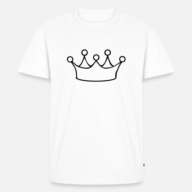 krone - Männer Premium Bio T-Shirt - Weiß