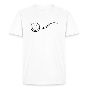 Smiley Sperm - T-shirt Premium bio Homme - blanc - Devant - Nico (187cm)