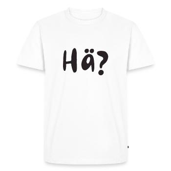 hein? écrire, dire, autocollant - T-shirt Premium bio Homme - blanc - Devant - Nico (187cm)
