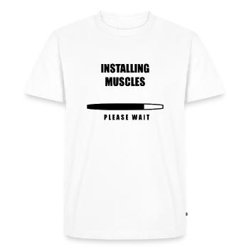 Gym gym entraînement musculation - T-shirt Premium bio Homme - blanc - Devant - Nico (187cm)