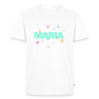 Maria - Beau nom avec papillons, fille - T-shirt Premium bio Homme - blanc - Devant - Nico (187cm)