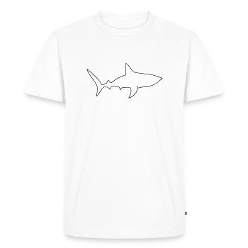 Shark oneline - Men's Premium Organic T-Shirt - white - Front - Nico (187cm)