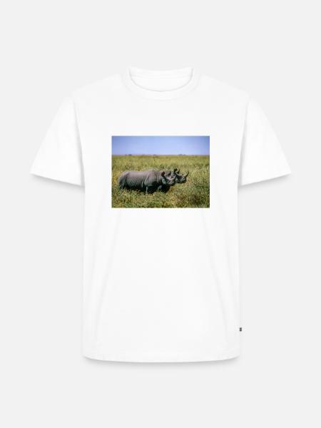 Spitzmaul-Nashörner Kenya - Männer Premium Bio T-Shirt - Weiß