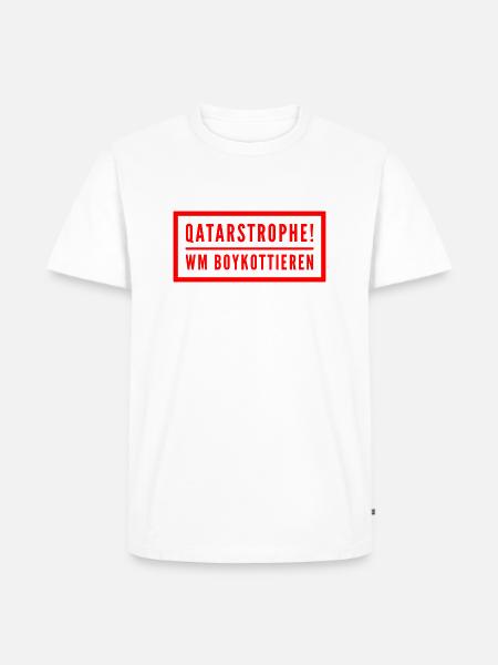 Qatar Katastrophe - Männer Premium Bio T-Shirt - Weiß