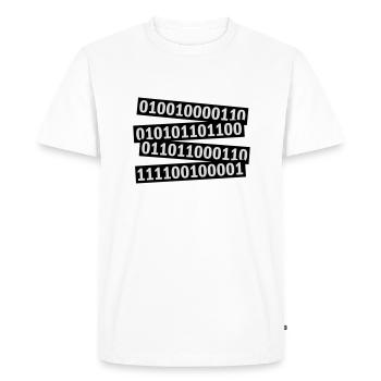 Binary Code Program Language - Men's Premium Organic T-Shirt - white - Front - Nico (187cm)