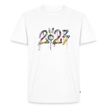 Graffiti style Splash hip hop colors painter 2023 - Men's Premium Organic T-Shirt - white - Front - Nico (187cm)
