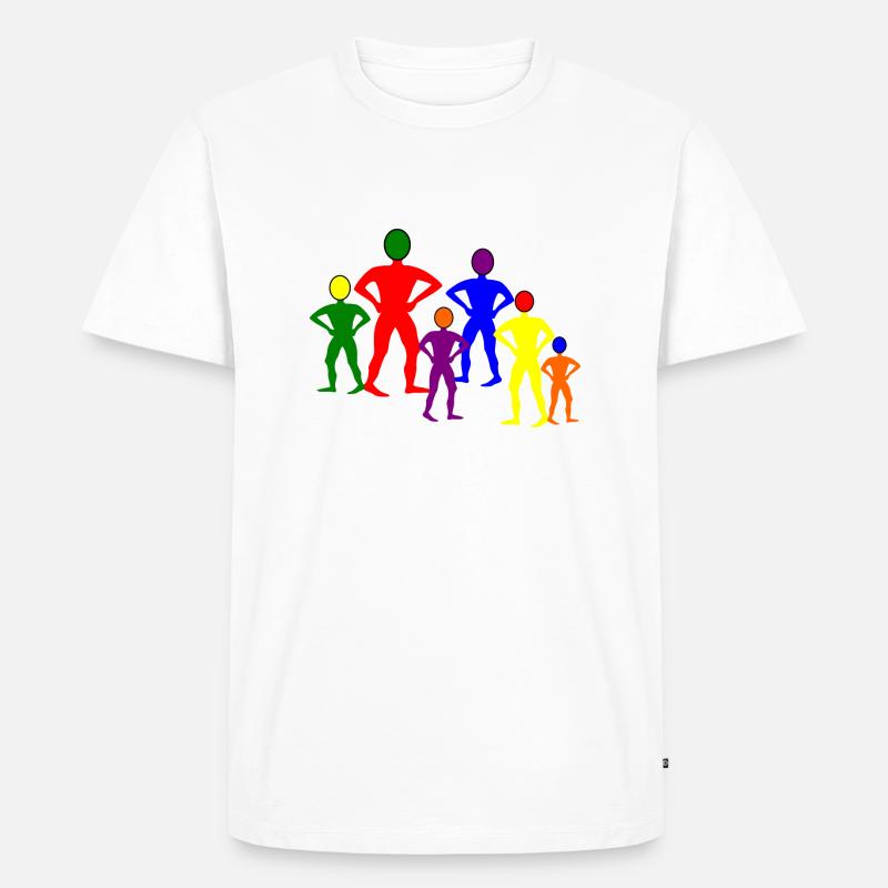 Rainbow persons - Männer Premium Bio T-Shirt - Weiß