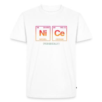 NICE avec des éléments du tableau périodique - T-shirt Premium bio Homme - blanc - Devant - Nico (187cm)