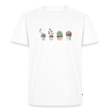Succulentes pour les amoureux des plantes - T-shirt Premium bio Homme - blanc - Devant - Nico (187cm)