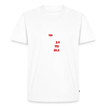 T shirt triathlon Distance XXL - T-shirt Premium bio Homme - blanc - Devant - Nico (187cm)