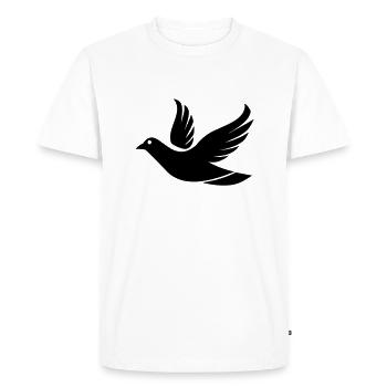 Colombe volante dans le ciel - Illustration - T-shirt Premium bio Homme - blanc - Devant - Nico (187cm)