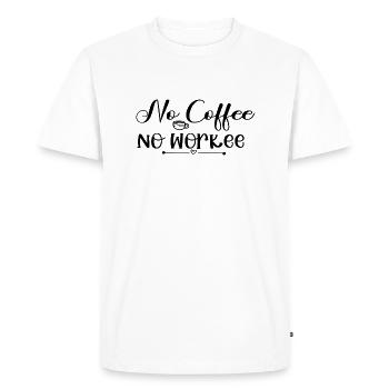 Pas de café Pas de workee - T-shirt Premium bio Homme - blanc - Devant - Nico (187cm)