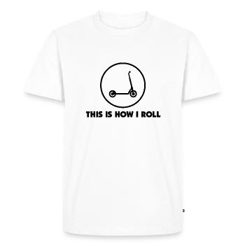 E-Scooter Scooter - T-shirt Premium bio Homme - blanc - Devant - Nico (187cm)