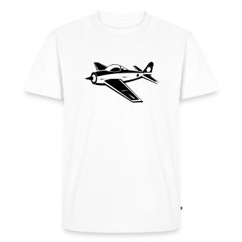 vintage Avion de chasse - T-shirt Premium bio Homme - blanc - Devant - Nico (187cm)