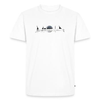 MOIN 30 - Men's Premium Organic T-Shirt - white - Front - Nico (187cm)