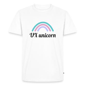 UX unicorn present for user experience designers - Men's Premium Organic T-Shirt - white - Front - Nico (187cm)