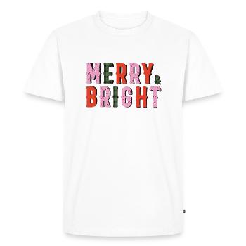 Merry and Bright - Christmas - Men's Premium Organic T-Shirt - white - Front - Nico (187cm)