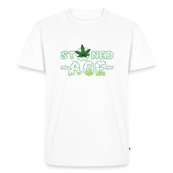 Drôle de cannabis marijuana - T-shirt Premium bio Homme - blanc - Devant - Nico (187cm)