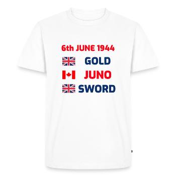 D-day (British & Canadian) design - Men's Premium Organic T-Shirt - white - Front - Nico (187cm)