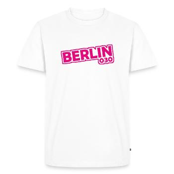 Berlin - 030 - Capital - Germany - Area Code - Men's Premium Organic T-Shirt - white - Front - Nico (187cm)