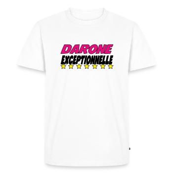 DARONE exceptional - Men's Premium Organic T-Shirt - white - Front - Nico (187cm)