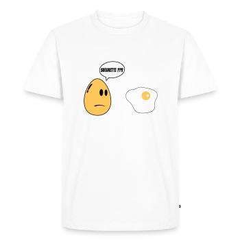 SISTER egg - Men's Premium Organic T-Shirt - white - Front - Nico (187cm)