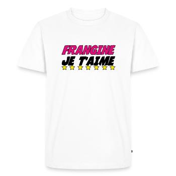 FRANGINE JE t 'aime - T-shirt Premium bio Homme - blanc - Devant - Nico (187cm)