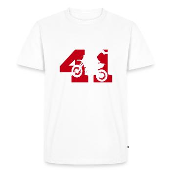 Moto 41 motard - T-shirt Premium bio Homme - blanc - Devant - Nico (187cm)
