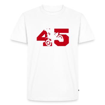 Moto 45 motard - T-shirt Premium bio Homme - blanc - Devant - Nico (187cm)