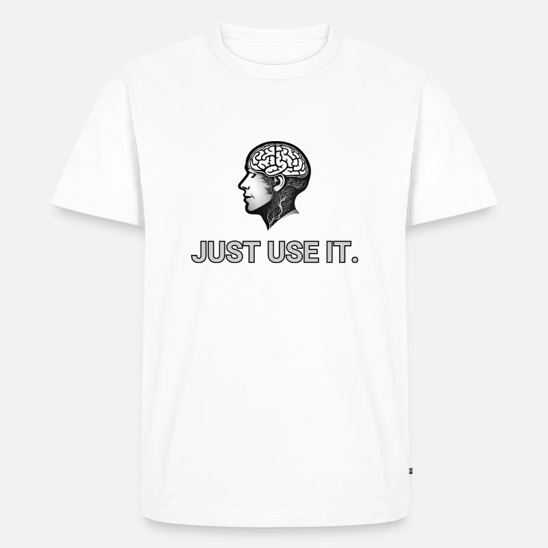 NUTZEN SIE ES EINFACH - Männer Premium Bio T-Shirt - Weiß