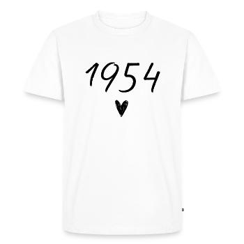 1954 coeur anniversaire - T-shirt Premium bio Homme - blanc - Devant - Nico (187cm)