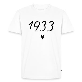 1933 coeur anniversaire - T-shirt Premium bio Homme - blanc - Devant - Nico (187cm)