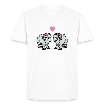 Sheep Comic Aries Love - Men's Premium Organic T-Shirt - white - Front - Nico (187cm)