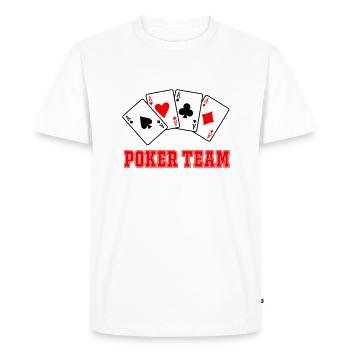 Poker Team - Men's Premium Organic T-Shirt - white - Front - Nico (187cm)